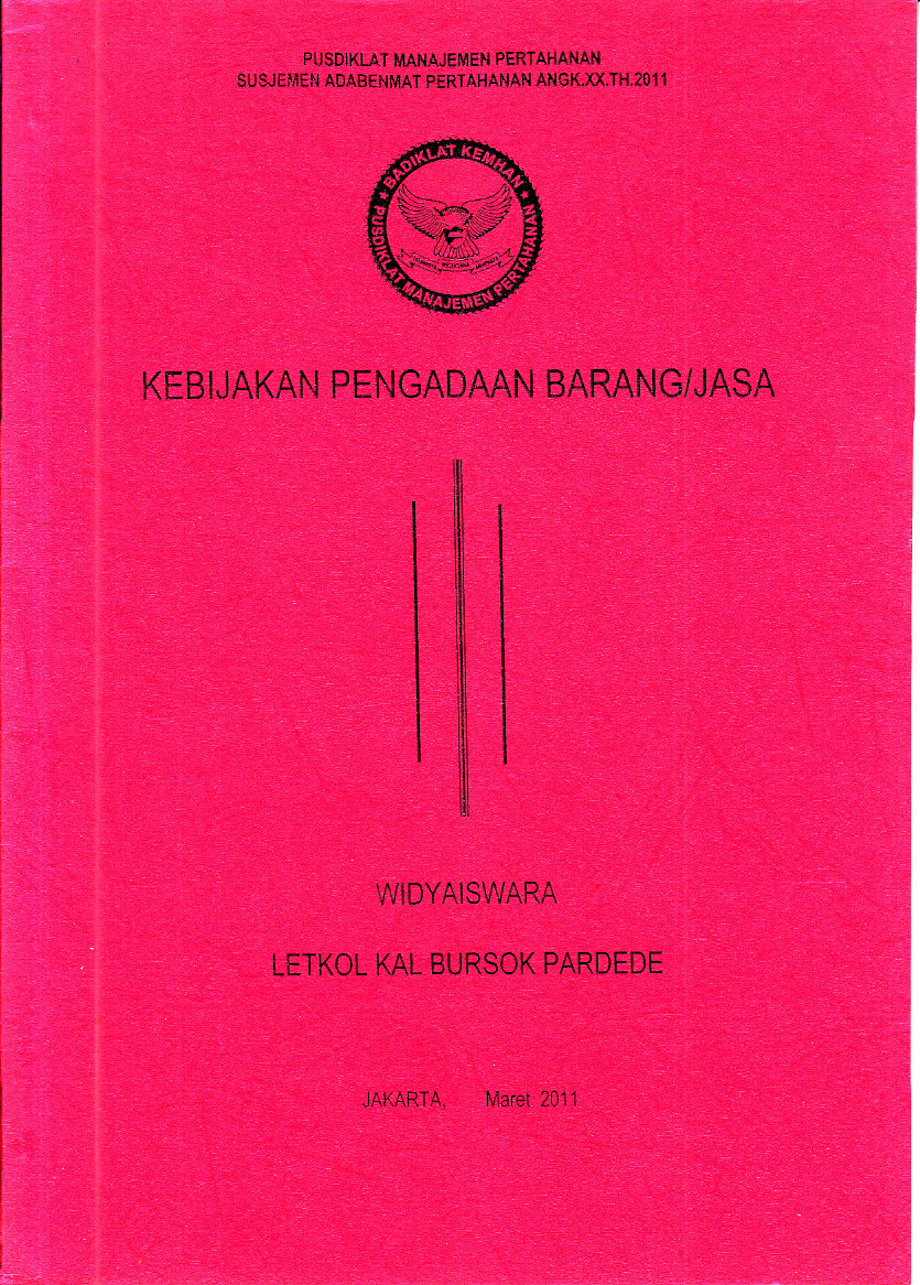 KEBIJAKAN PENGADAAN BARANG JASA