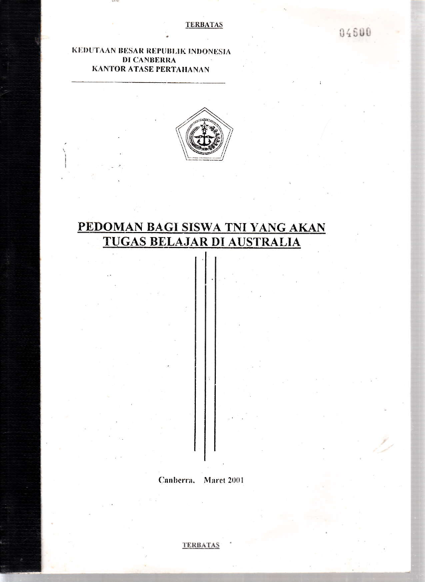PEDOMAN BAGI SISWA TNI YANG AKAN TUGAS BELANJA DI AUSTRALIA