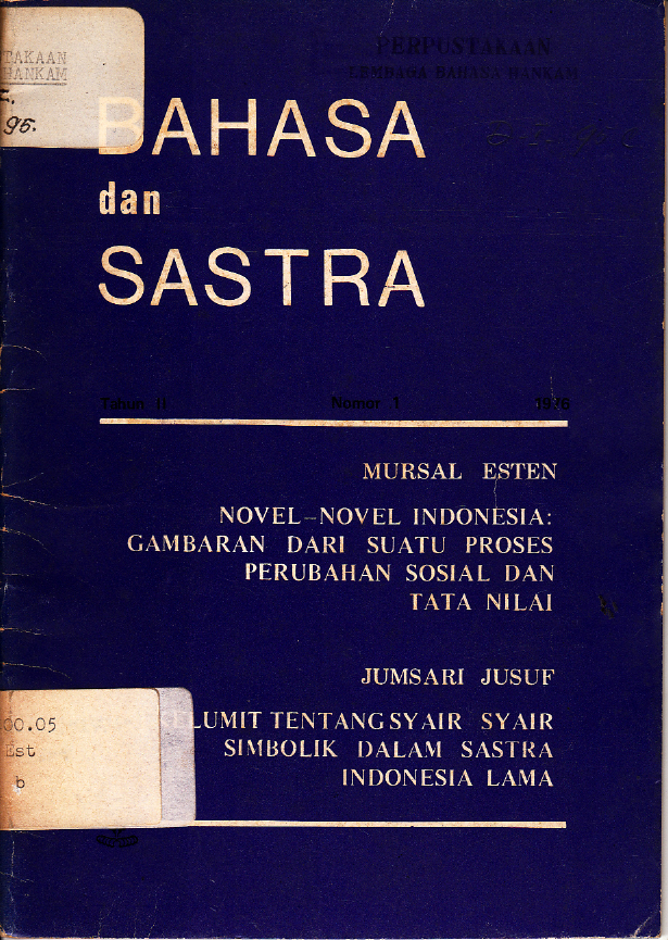 BAHASA DAN SASTRA NOMOR 1 TAHUN II