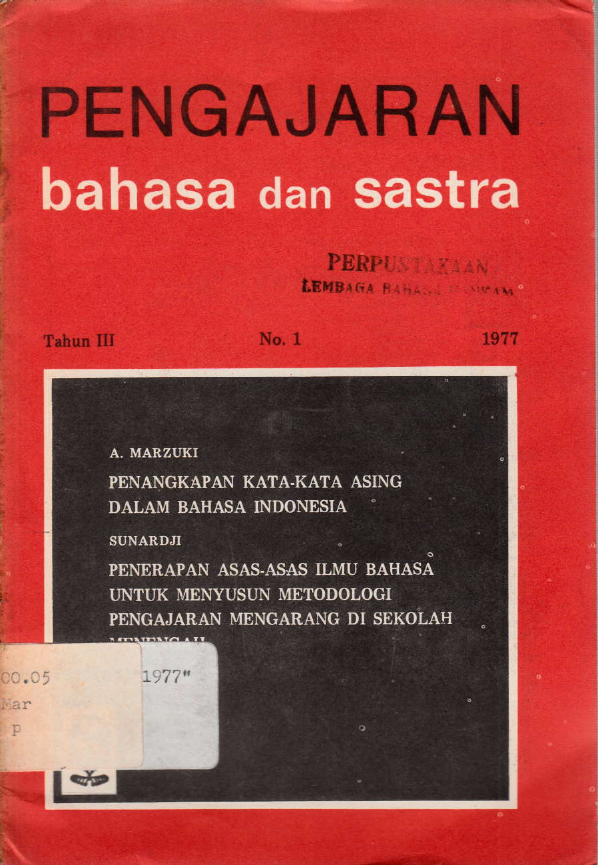 PENGAJARAN BAHASA DAN SASTRA NO. 1 TAHUN III