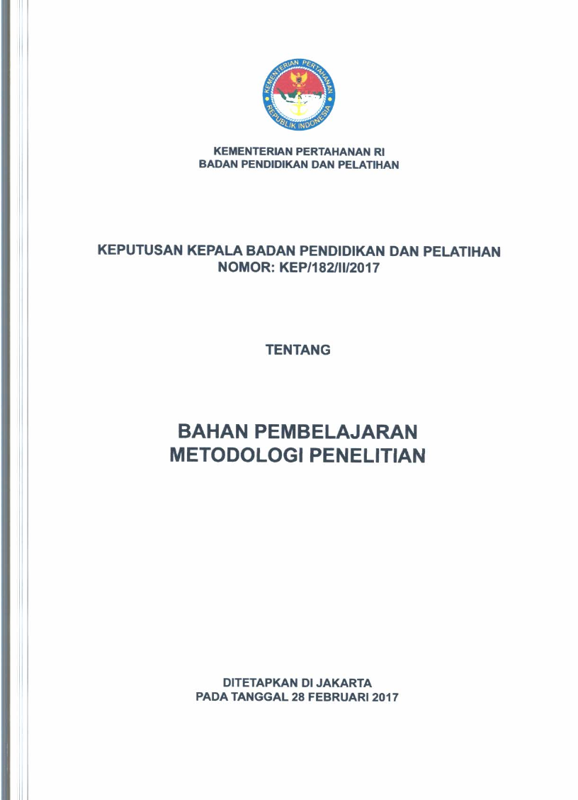 BAHAN PEMBELAJARAN METODOLOGI PENELITIAN