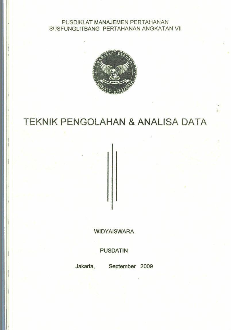 TEKNIK PENGOLAHAN DAN ANALISIS DATA